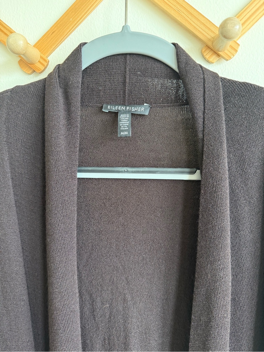 Eileen Fisher 100% wool Open Front Long Cardigan - Picture 2 of 7